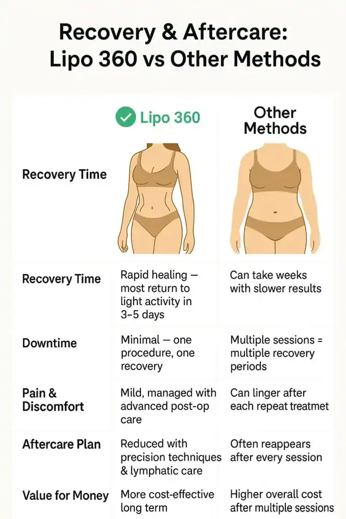 Recovery and Aftercare for Fat-Dissolving Surgery 2 Table to show fat dissolving injection aftercare Paisley